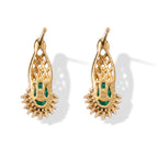D'Joy Smaragd-Quarz Triplette, Weißer Zirkon Ohrringe 925 Silber Gold ca. 2,23 ct.