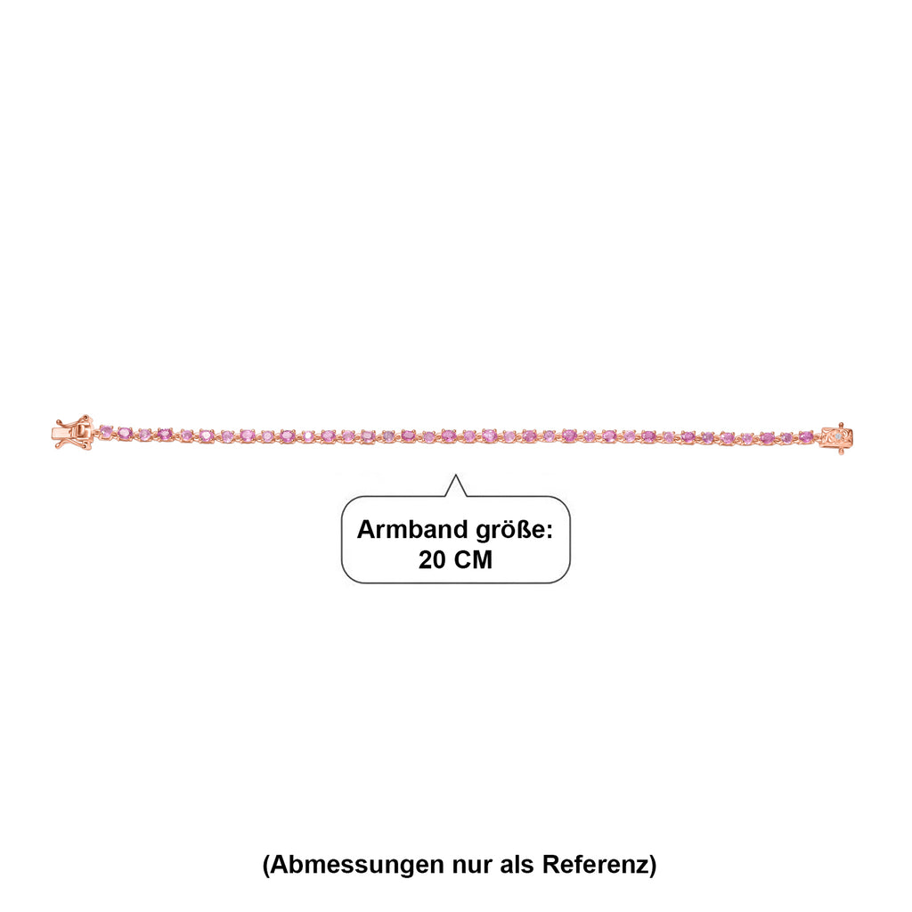 D'Joy Ilakaka Rosa Saphir (Fissure gefüllt) Armband ca. 20 cm 925 Silber 750 Roségold vermeil ca. 7,59 ct.