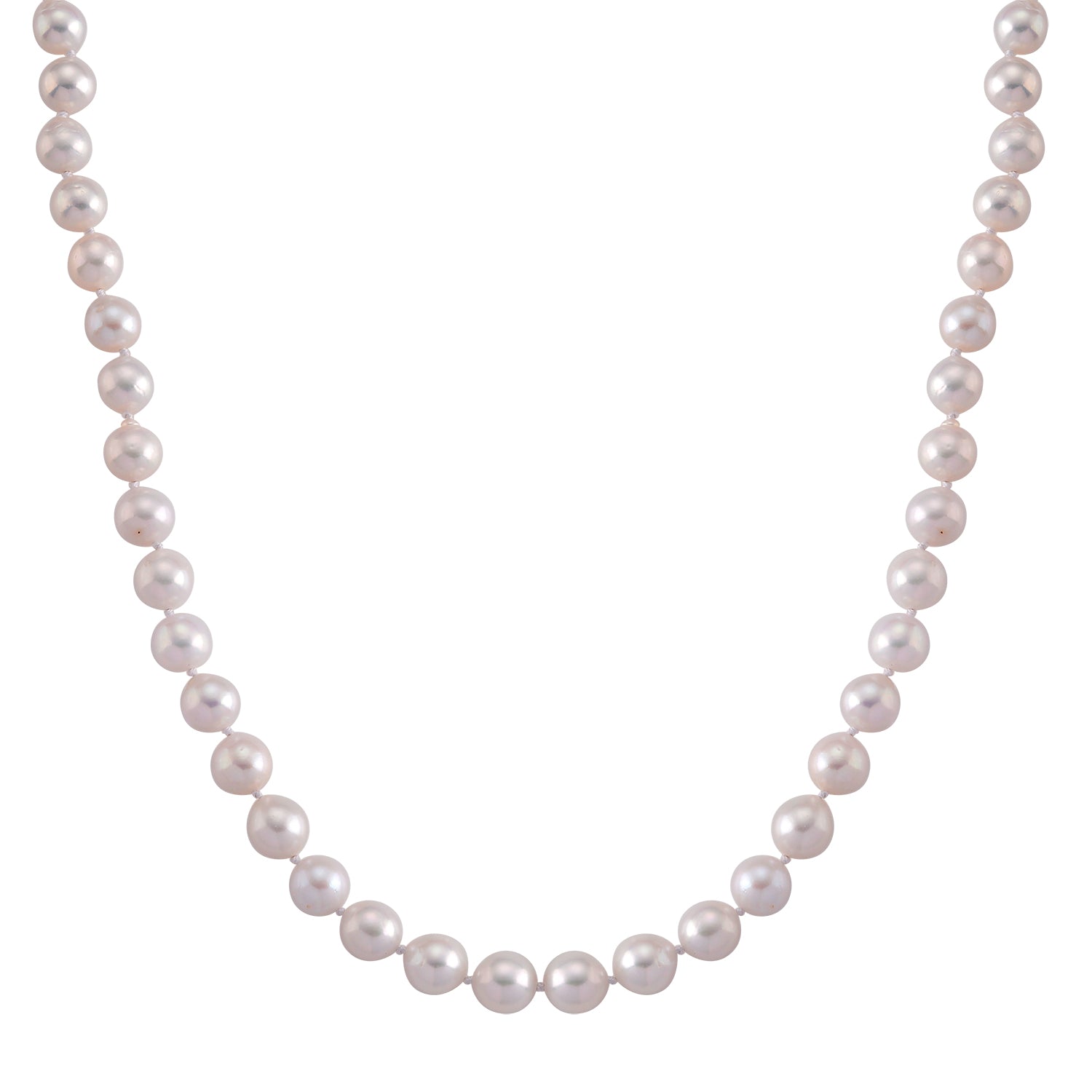 ONE TIME CLOSE OUT DEAL - Weiße Edison Perle (9-10 mm) Halskette ca. Flexibles cm 316L Edelstahl