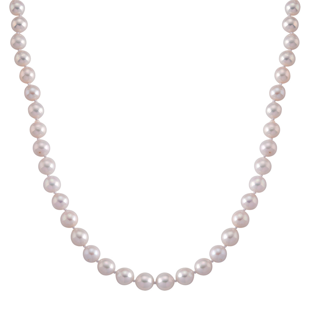 ONE TIME CLOSE OUT DEAL - Weiße Edison Perle (9-10 mm) Halskette ca. Flexibles cm 316L Edelstahl