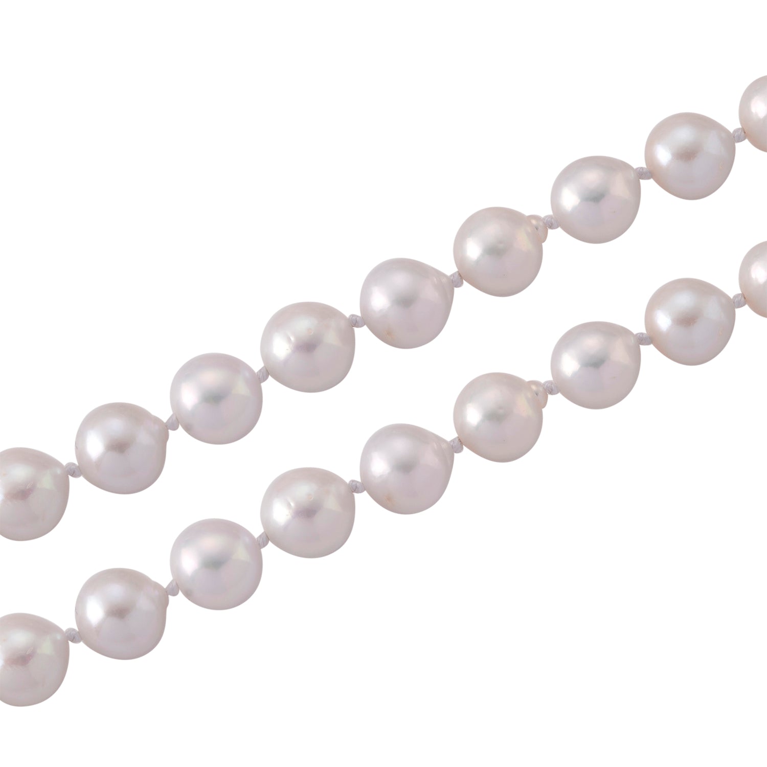 ONE TIME CLOSE OUT DEAL - Weiße Edison Perle (9-10 mm) Halskette ca. Flexibles cm 316L Edelstahl