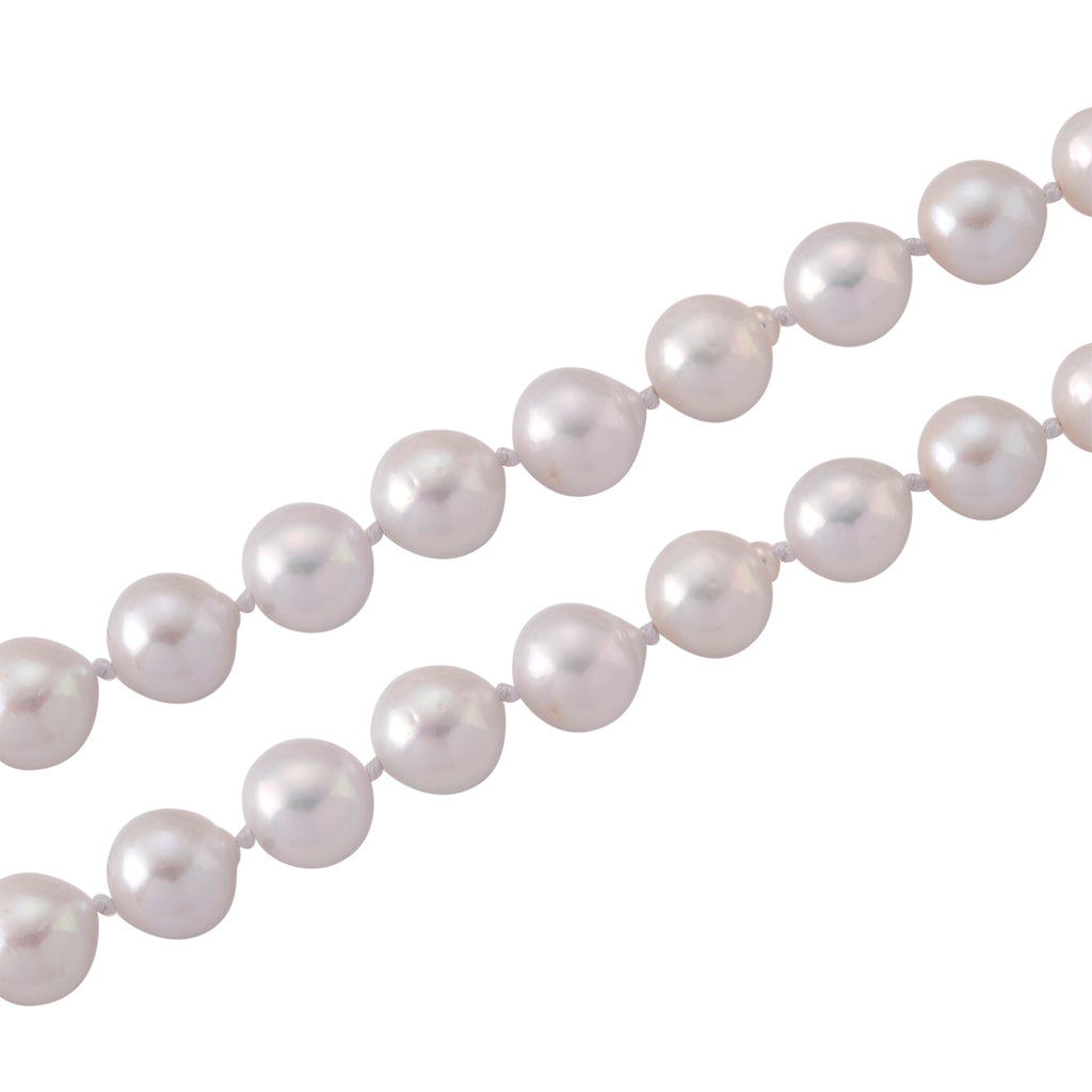ONE TIME CLOSE OUT DEAL - Weiße Edison Perle (9-10 mm) Halskette ca. Flexibles cm 316L Edelstahl