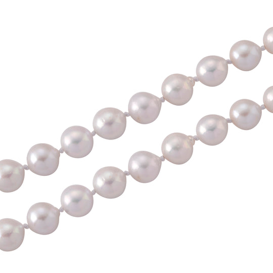 ONE TIME CLOSE OUT DEAL - Weiße Edison Perle (9-10 mm) Halskette ca. Flexibles cm 316L Edelstahl