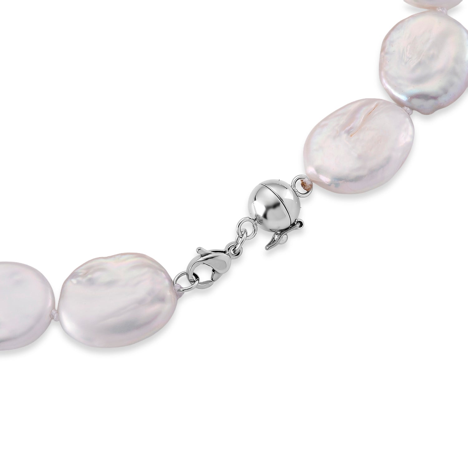 Weiße Keshi Perle Halskette ca. Flexibles cm 316L Edelstahl