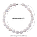 Weiße Keshi Perle Halskette ca. Flexibles cm 316L Edelstahl