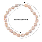 Mehrfarbige Keshi Perle Halskette ca. Flexibles cm 316L Edelstahl