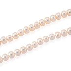 D'Joy Weiße Süßwasser Perle (10-11 mm) Halskette ca. 50 cm 316L Edelstahl Rhodiniert
