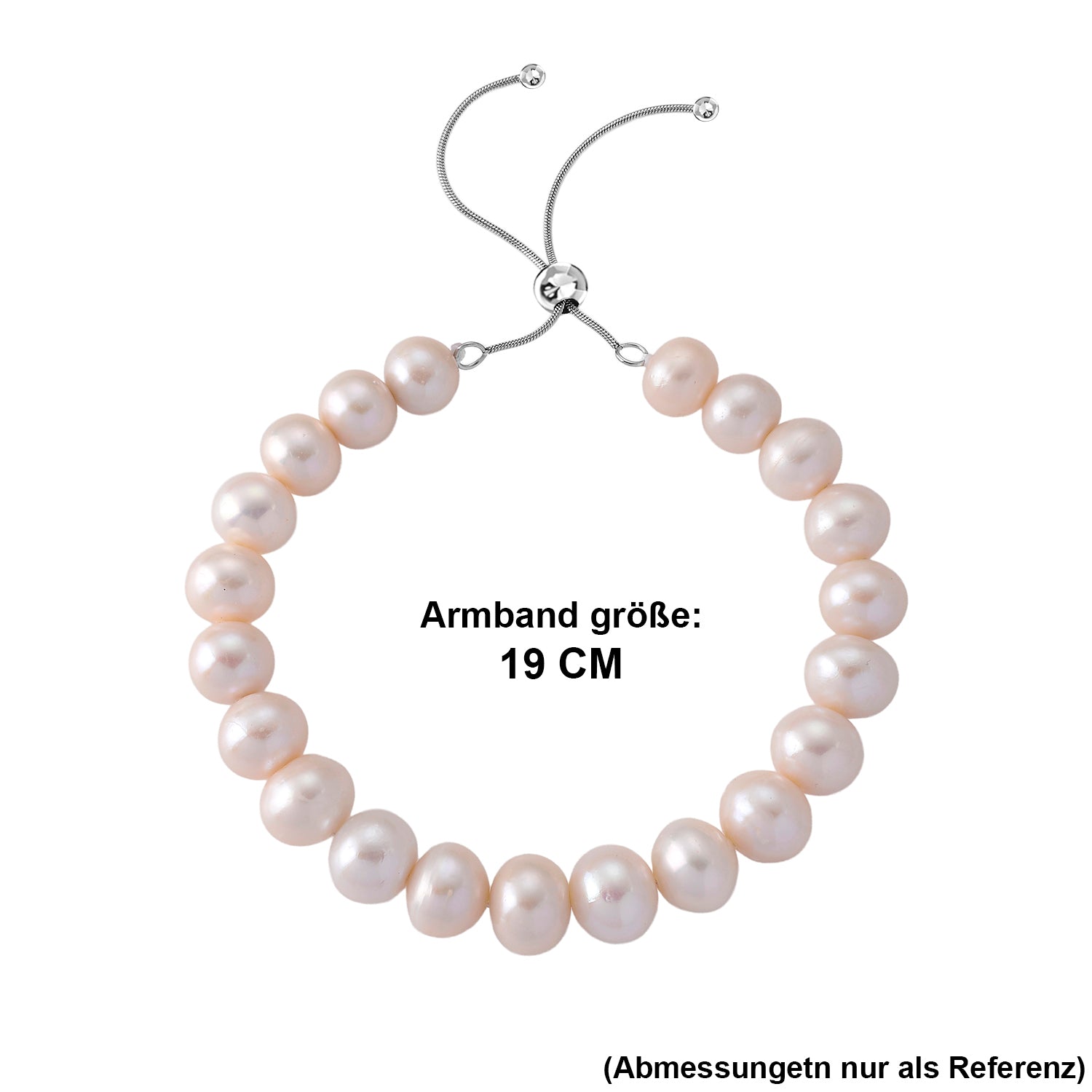 Weiße Edison Perle (9-11 mm) Armband ca. Flexibles cm 316L Edelstahl