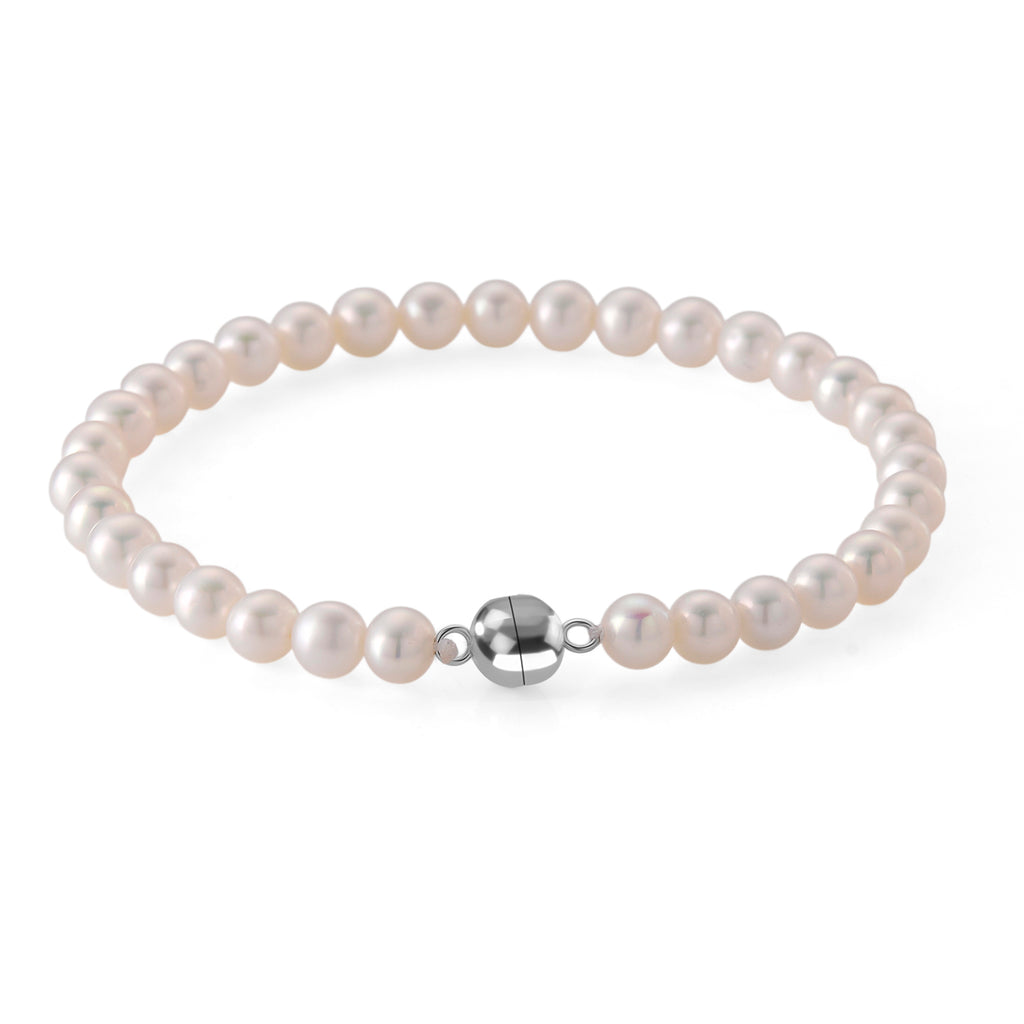 D'Joy AAA Zhuji Akoya-Perle (5-5.5 mm) Armband ca. 19 cm 925 Silber Rhodiniert