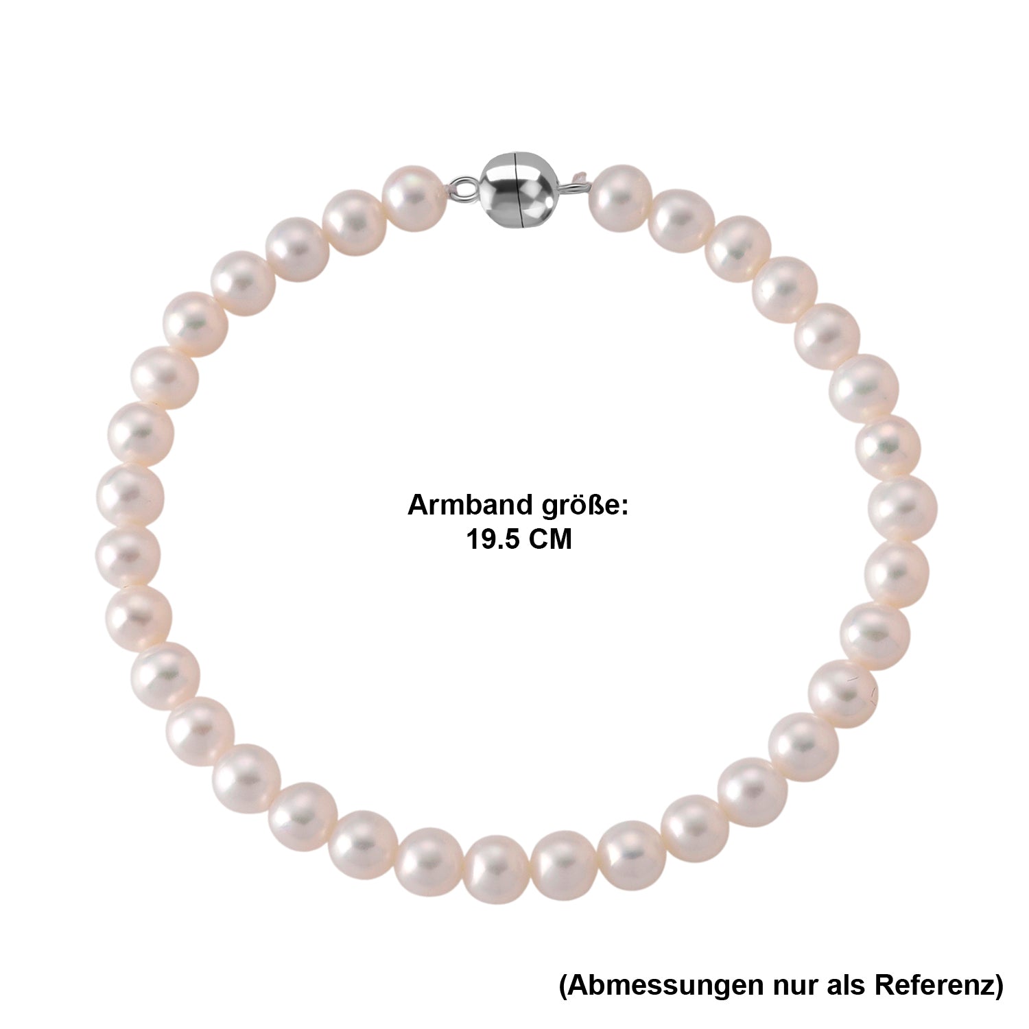 D'Joy AAA Zhuji Akoya-Perle (5-5.5 mm) Armband ca. 19 cm 925 Silber Rhodiniert