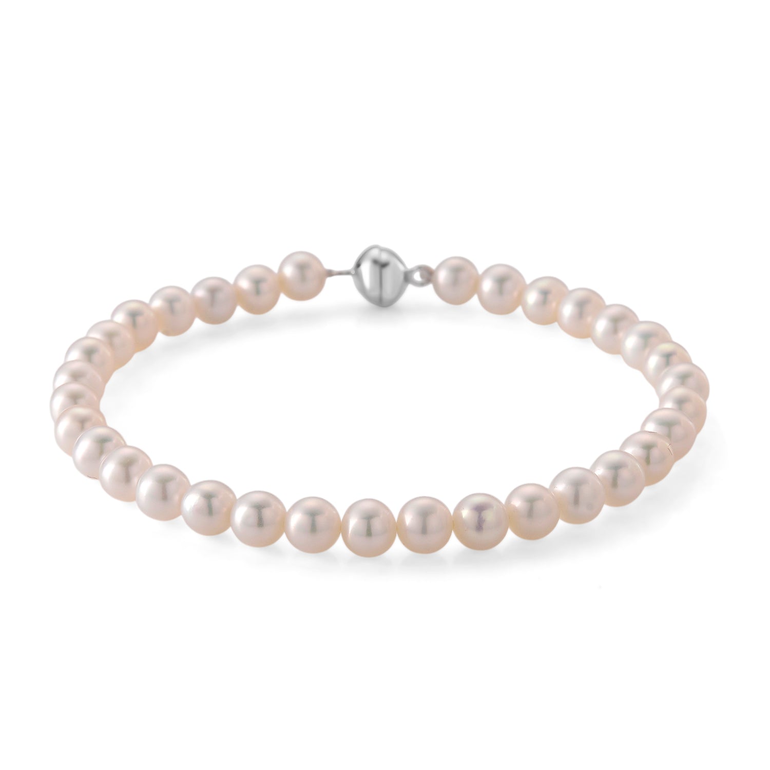 D'Joy AAA Zhuji Akoya-Perle (5-5.5 mm) Armband ca. 20 cm 925 Silber Rhodiniert