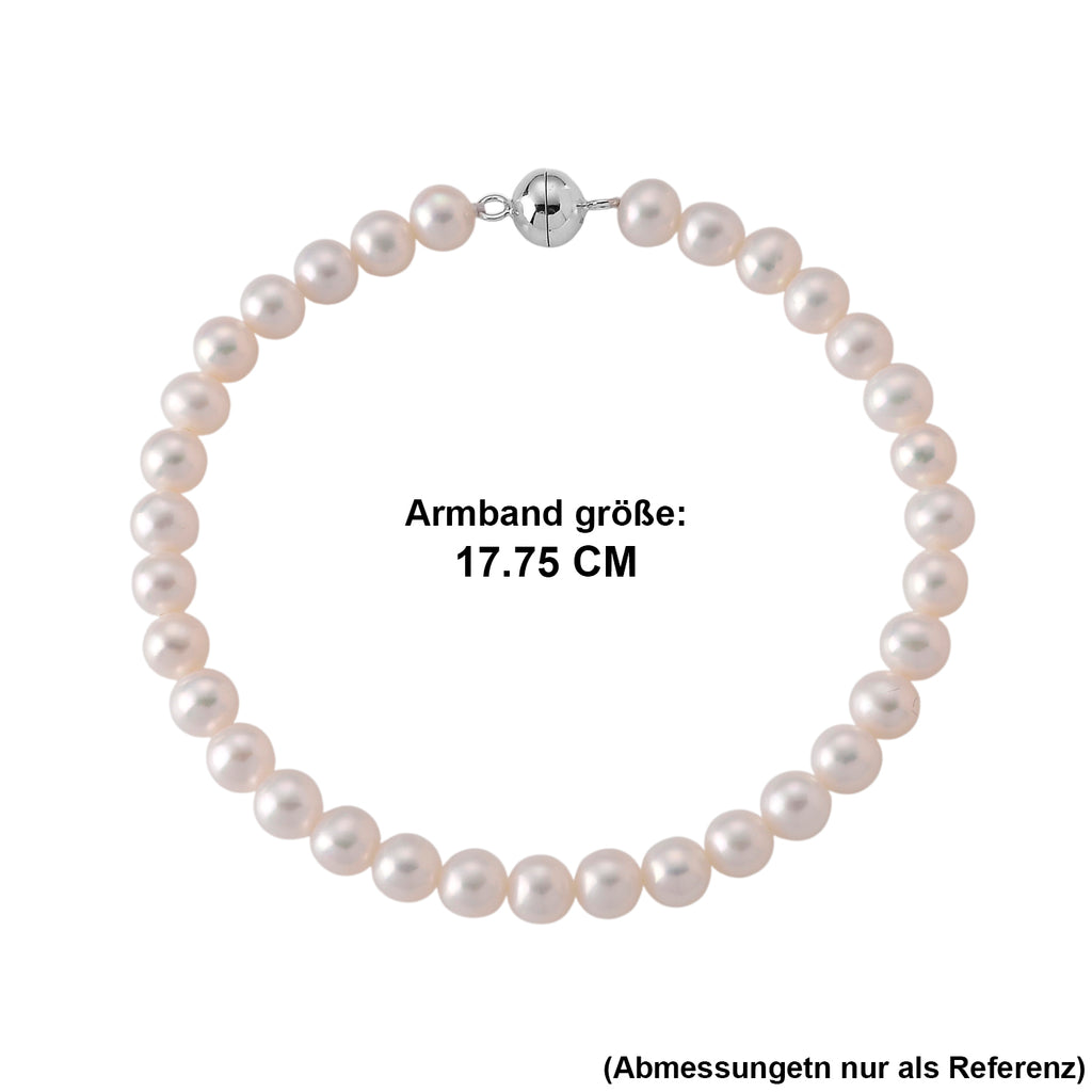 D'Joy AAA Zhuji Akoya-Perle (5-5.5 mm) Armband ca. 20 cm 925 Silber Rhodiniert