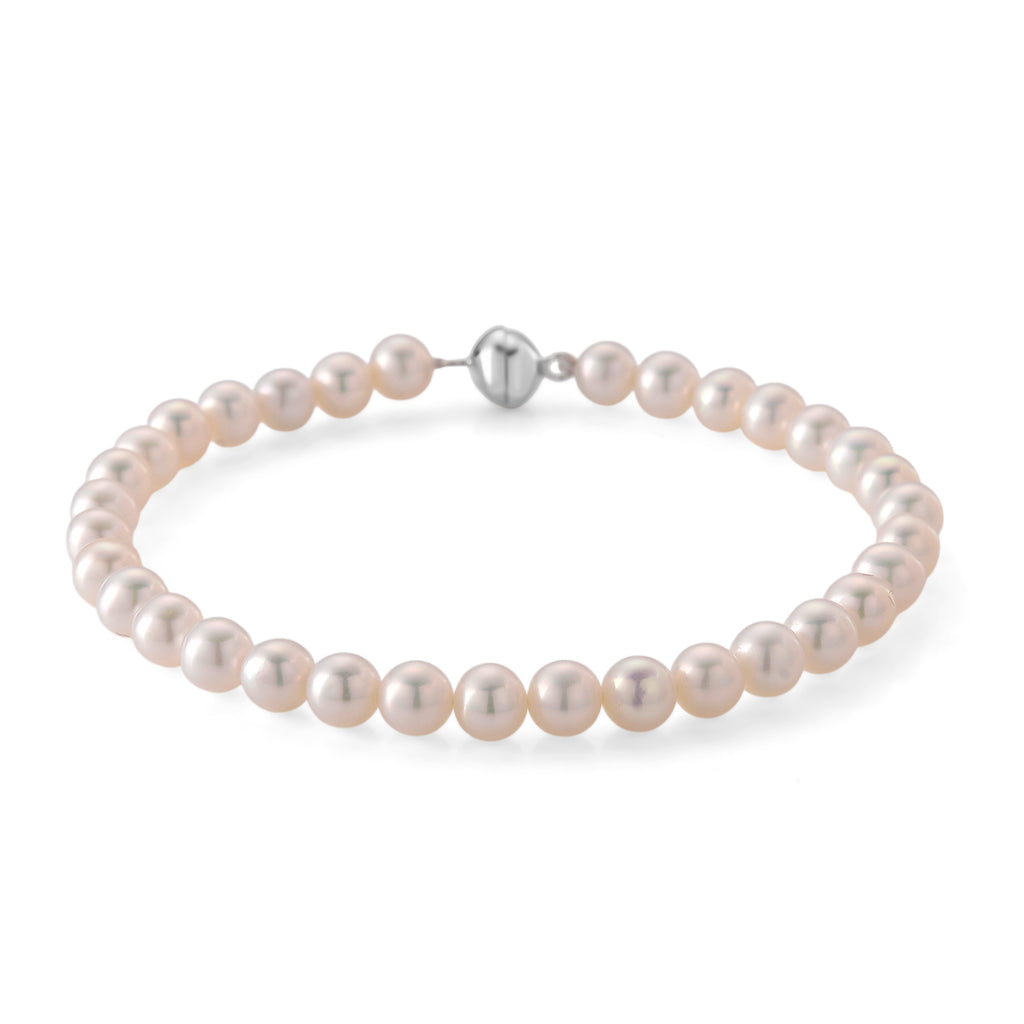 D'Joy AAA Zhuji Akoya-Perle (5-5.5 mm) Armband ca. 20 cm 925 Silber Rhodiniert
