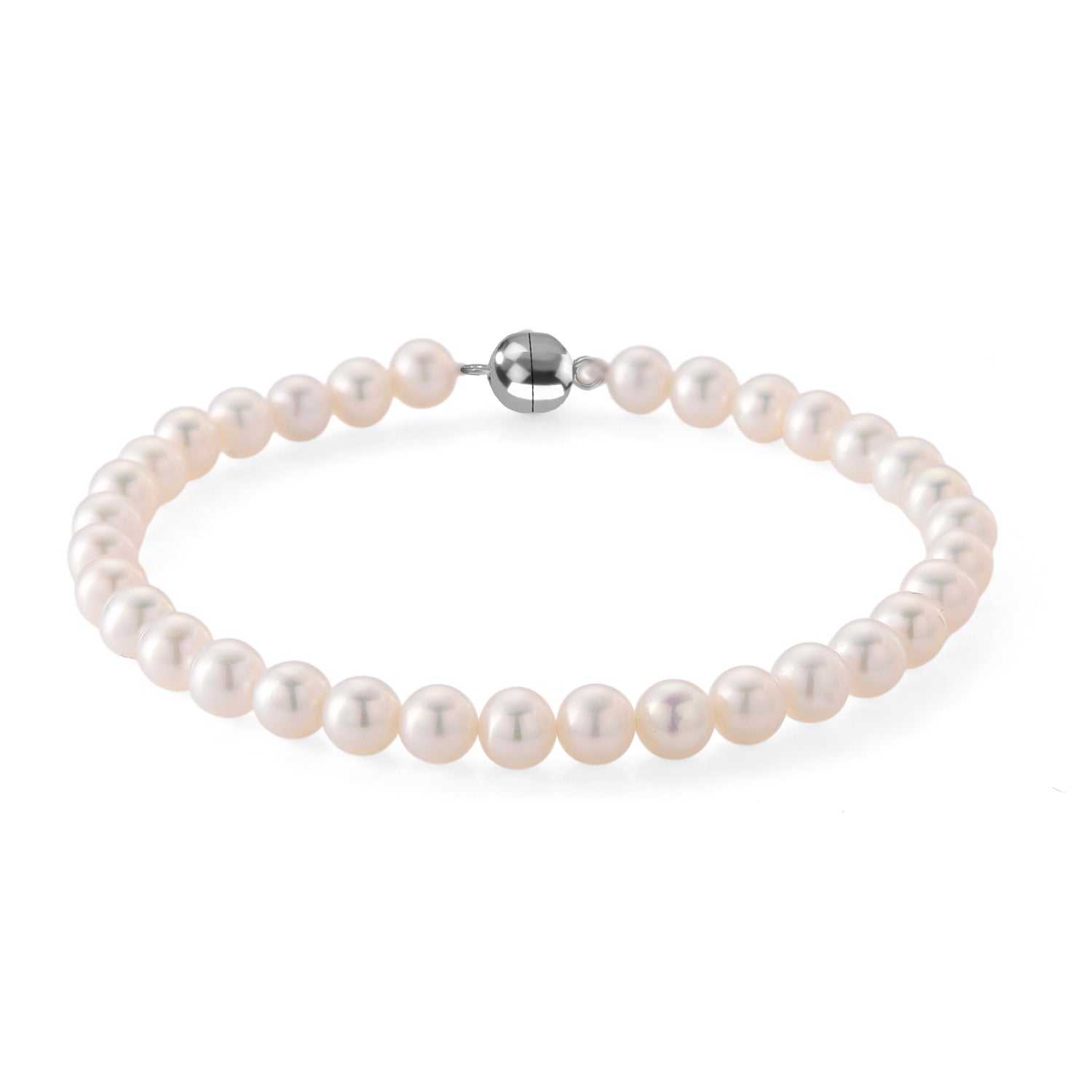 D'Joy AAA Zhuji Akoya-Perle (5-5.5 mm) Armband ca. 18 cm 925 Silber Rhodiniert