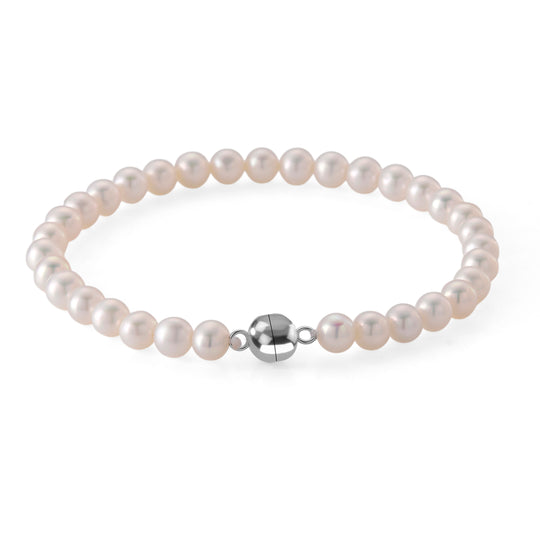 D'Joy AAA Zhuji Akoya-Perle (5-5.5 mm) Armband ca. 18 cm 925 Silber Rhodiniert