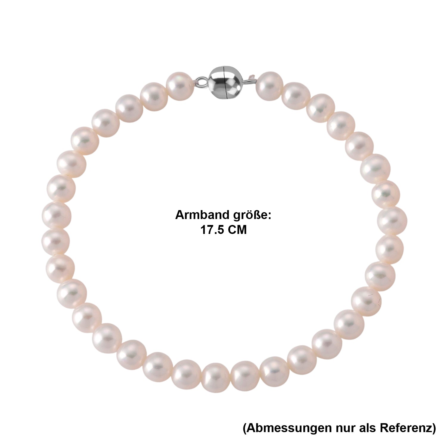 D'Joy AAA Zhuji Akoya-Perle (5-5.5 mm) Armband ca. 18 cm 925 Silber Rhodiniert