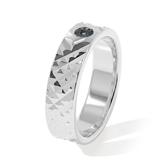 D'Joy Blauer Diamant Ring 925 Silber Platiniert (Größe 21.00)