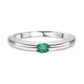 D'Joy Kagem Sambischer Smaragd Ring 925 Silber Platiniert (Größe 18.00) ca. 0.16 ct