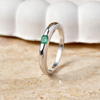 D'Joy Kagem Sambischer Smaragd Ring 925 Silber Platiniert (Größe 18.00) ca. 0.16 ct
