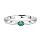 D'Joy Kagem Sambischer Smaragd Ring 925 Silber Platiniert (Größe 18.00) ca. 0.16 ct