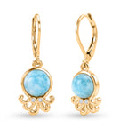 EVER TRUE Larimar, Weißer Zirkon Ohrringe Nickelfreies Messing ca. 3.53 ct