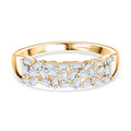 LUXURIANT DIAMOND - Lab Grown Diamant SI-GH Ring 925 Silber 750 Gelbgold vermeil (Größe 17.00) ca. 0,27 ct