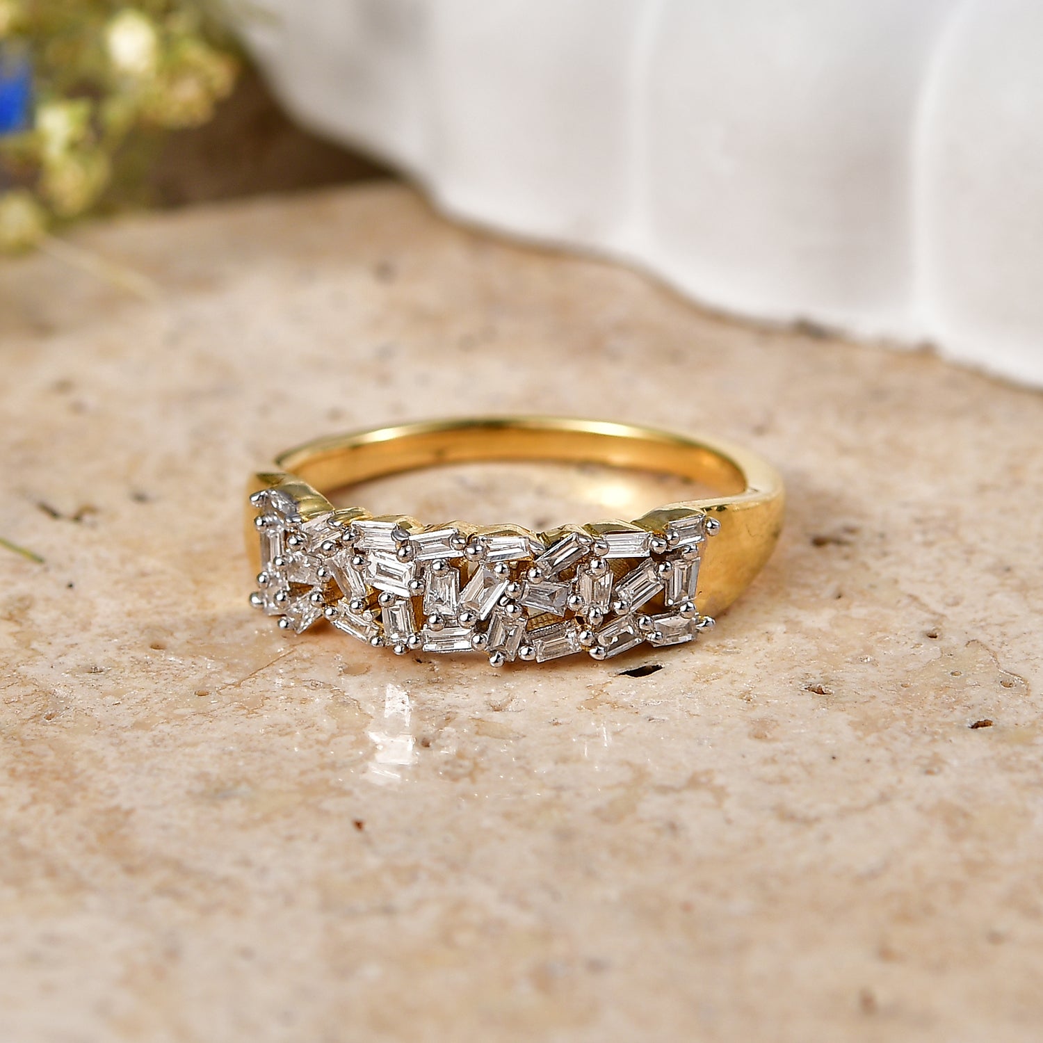 LUXURIANT DIAMOND - Lab Grown Diamant SI-GH Ring 925 Silber 750 Gelbgold vermeil (Größe 20.00) ca. 0,27 ct