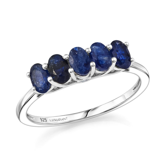 LUXURIANT DIAMOND - AA Masoala Saphir (Fissure gefüllt), Lab Grown Diamant Ring 925 Silber Rhodiniert (Größe 17.00) ca. 1,82 ct