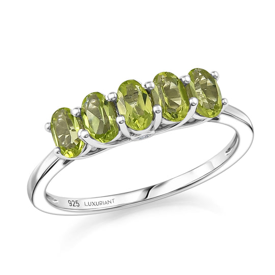LUXURIANT - AA Peridot, Lab Grown Diamant Ring 925 Silber Rhodiniert (Größe 16.00) ca. 1,29 ct