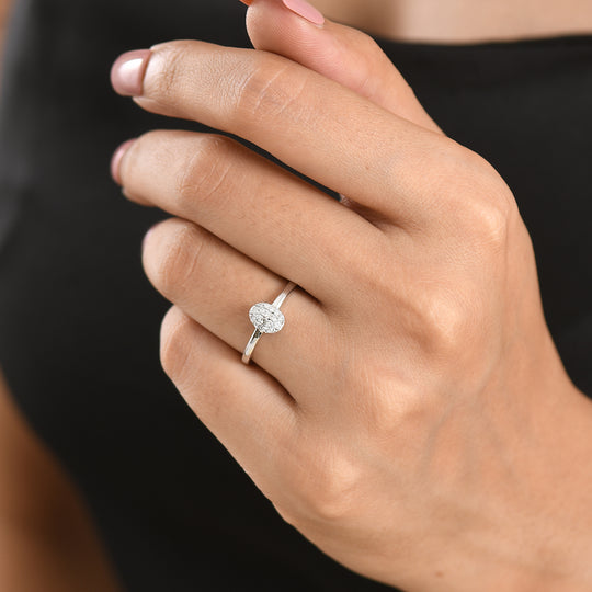 LUXURIANT DIAMOND - Lab Grown Diamant SI-GH Ring 925 Silber Rhodiniert (Größe 17.00) ca. 0,15 ct