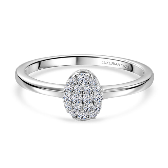 LUXURIANT DIAMOND - Lab Grown Diamant SI-GH Ring 925 Silber Rhodiniert (Größe 17.00) ca. 0,15 ct