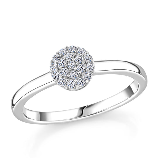 LUXURIANT DIAMOND - Lab Grown Diamant SI-GH Ring 925 Silber Rhodiniert (Größe 21.00) ca. 0,15 ct