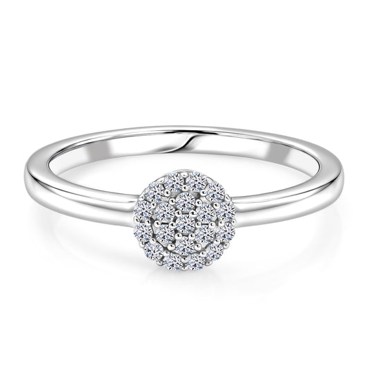 LUXURIANT DIAMOND - Lab Grown Diamant SI-GH Ring 925 Silber Rhodiniert (Größe 21.00) ca. 0,15 ct