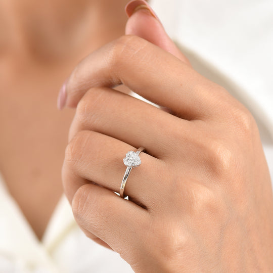 LUXURIANT DIAMOND - Lab Grown Diamant SI-GH Ring 925 Silber Rhodiniert (Größe 20.00) ca. 0,14 ct