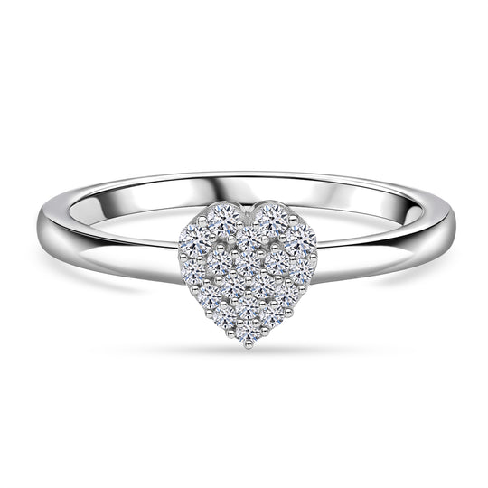 LUXURIANT DIAMOND - Lab Grown Diamant SI-GH Ring 925 Silber Rhodiniert (Größe 20.00) ca. 0,14 ct