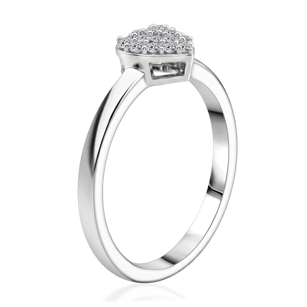 LUXURIANT DIAMOND - Lab Grown Diamant SI-GH Ring 925 Silber Rhodiniert (Größe 21.00) ca. 0,14 ct