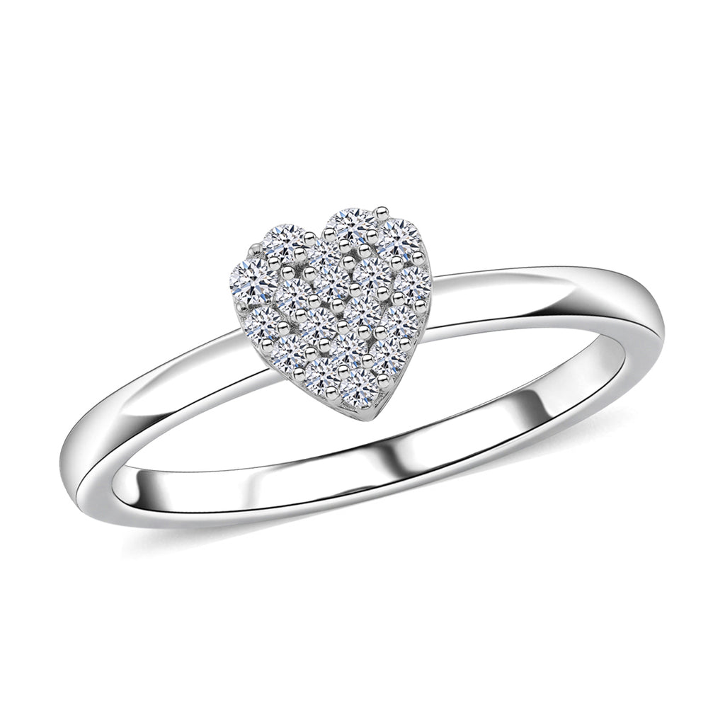 LUXURIANT DIAMOND - Lab Grown Diamant SI-GH Ring 925 Silber Rhodiniert (Größe 21.00) ca. 0,14 ct