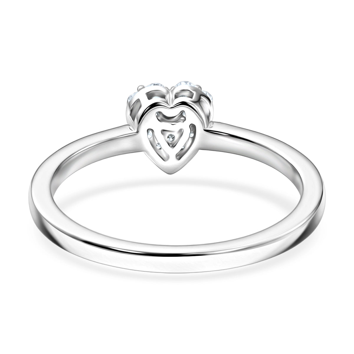 LUXURIANT DIAMOND - Lab Grown Diamant SI-GH Ring 925 Silber Rhodiniert (Größe 21.00) ca. 0,14 ct