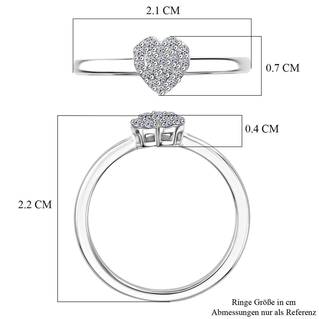 LUXURIANT DIAMOND - Lab Grown Diamant SI-GH Ring 925 Silber Rhodiniert (Größe 21.00) ca. 0,14 ct