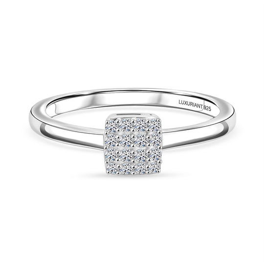 LUXURIANT DIAMOND - Lab Grown Diamant SI-GH Ring 925 Silber Rhodiniert (Größe 18.00) ca. 0,16 ct