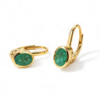 D'Joy Smaragd-Quarz Triplette Ohrringe 925 Silber Gold ca. 2,03 ct.