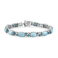 D'Joy AA Larimar, Neon Apatit und Süßwasser Perle 19cm Armband