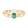 D'Joy AAA Kagem Sambischer Smaragd Ring 925 Silber 750 Vergoldet (Größe 17.00) ca. 0.33 ct