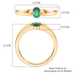 D'Joy AAA Kagem Sambischer Smaragd Ring 925 Silber 750 Vergoldet (Größe 17.00) ca. 0.33 ct
