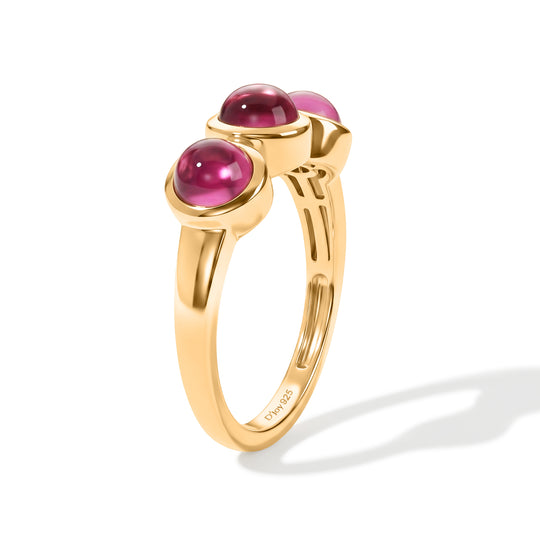 D'Joy Flamingo Mondstein Ring 925 Silber 750 Vergoldet (Größe 17.00) ca. 1,79 ct