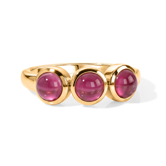 D'Joy Flamingo Mondstein Ring 925 Silber 750 Vergoldet (Größe 17.00) ca. 1,79 ct