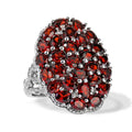 EverTrue roter Granat und Zirkon Cluster Cocktail Ring, Bronze mit Platin E-Bechichtung - 6,51 ct.