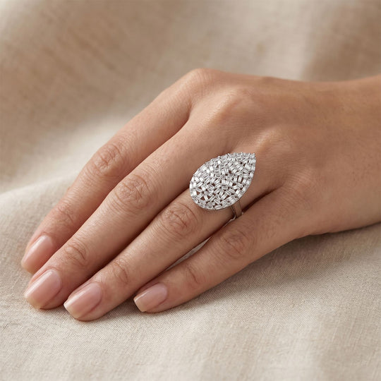 LUXURIANT DIAMOND - Lab Grown Diamant SI-GH Ring 925 Silber Rhodiniert (Größe 18.00) ca. 1.00 ct