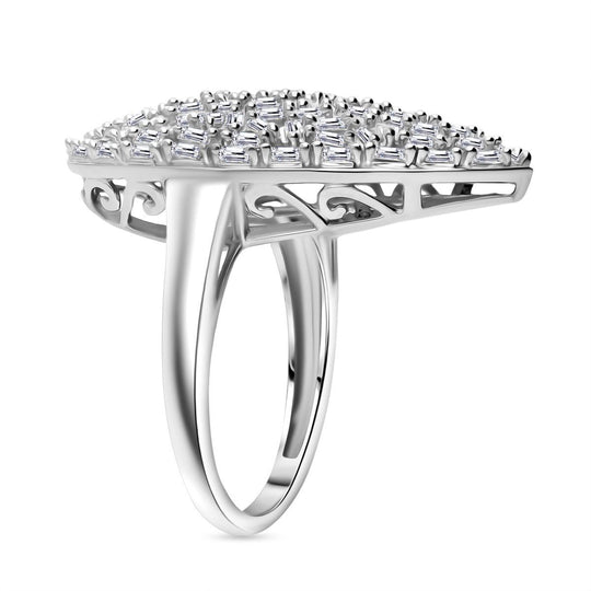 LUXURIANT DIAMOND - Lab Grown Diamant SI-GH Ring 925 Silber Rhodiniert (Größe 18.00) ca. 1.00 ct