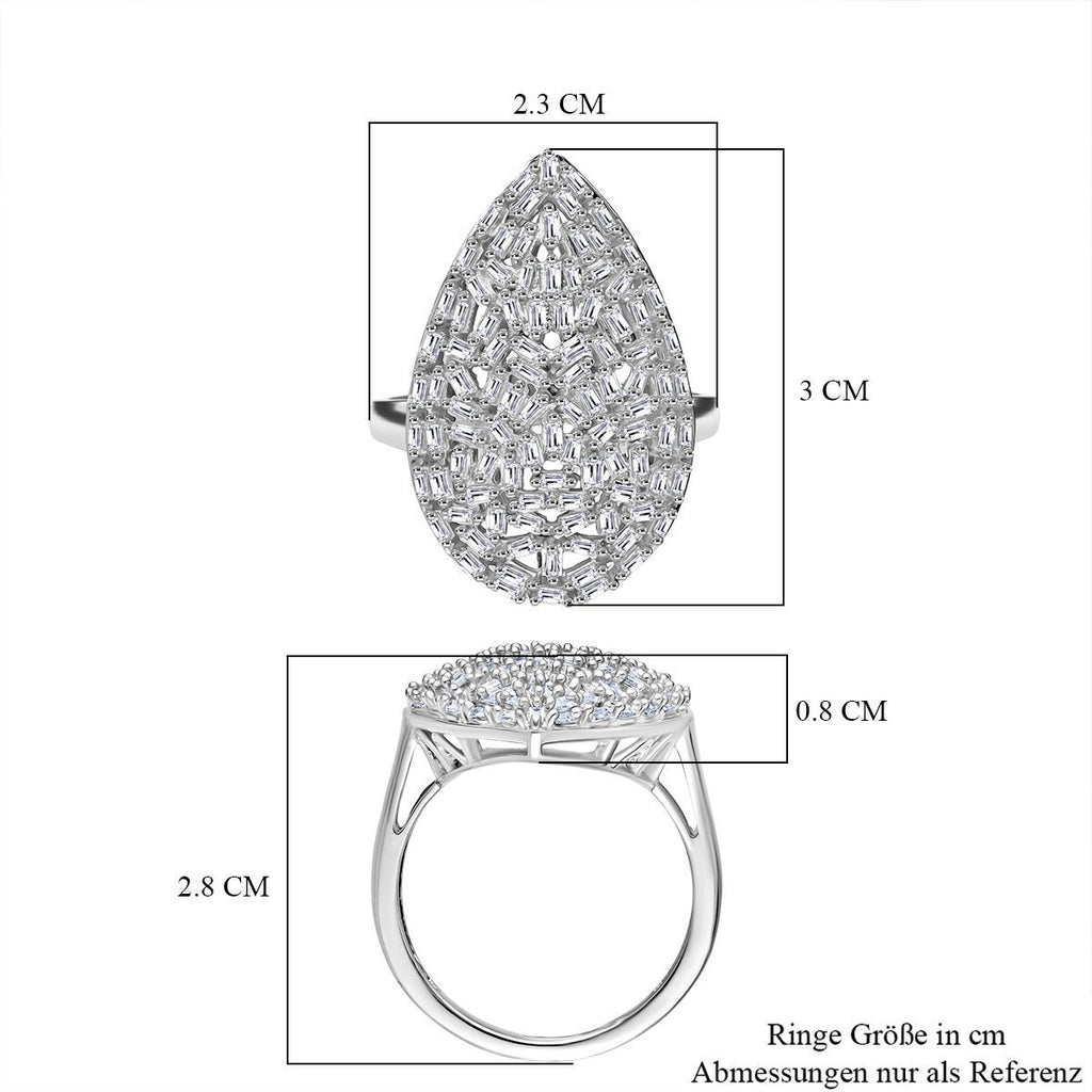 LUXURIANT DIAMOND - Lab Grown Diamant SI-GH Ring 925 Silber Rhodiniert (Größe 17.00) ca. 1.00 ct